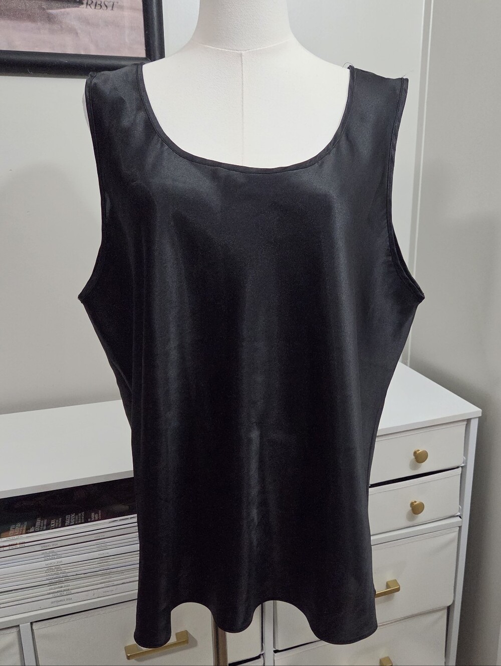 Basic Black Dressy Tank Top (2X)